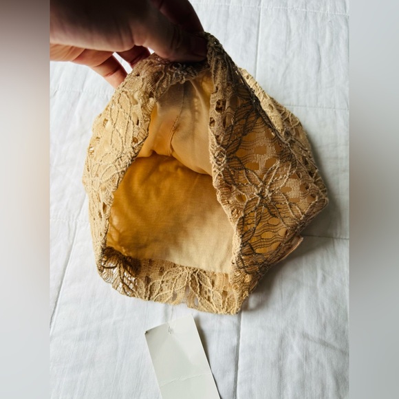 NWT Lace Khaki Sequins Embroidered Slouchy Beanie - Picture 5 of 5